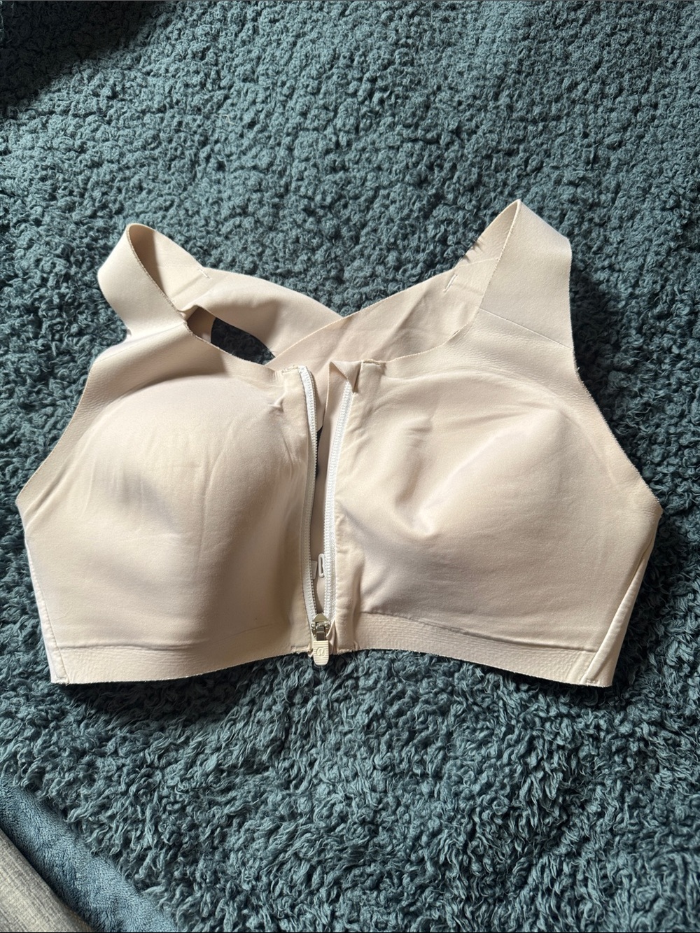 lululemon athletica Nude Front-Zip Support Sports Bra